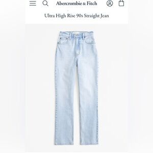 Abercrombie & Fitch The 90’s Straight Ultra High Rise size 28